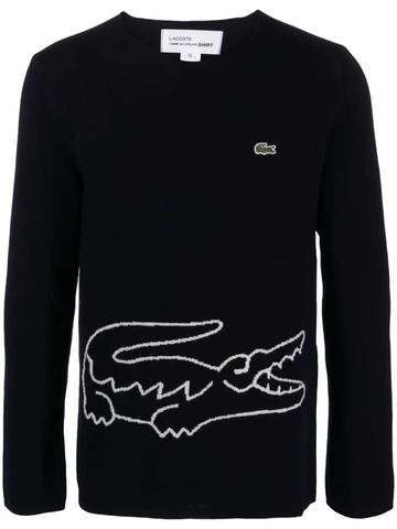 x Lacoste intarsia-knit logo jumper