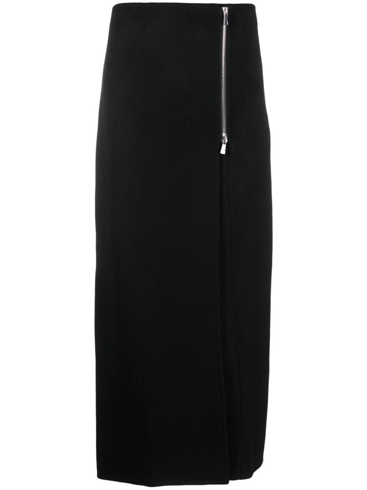 PAROSH side-zip wool maxi skirt