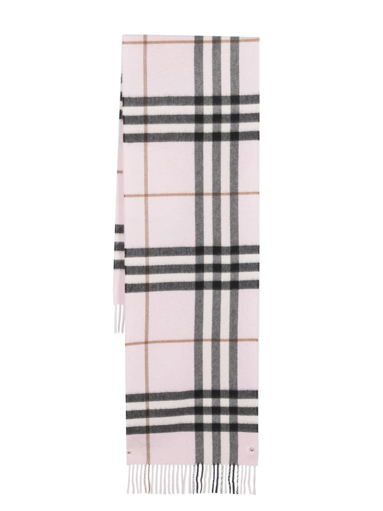 check-pattern cashmere scarf