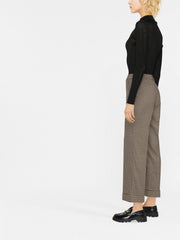 PAROSH gingham-patterned cropped trousers