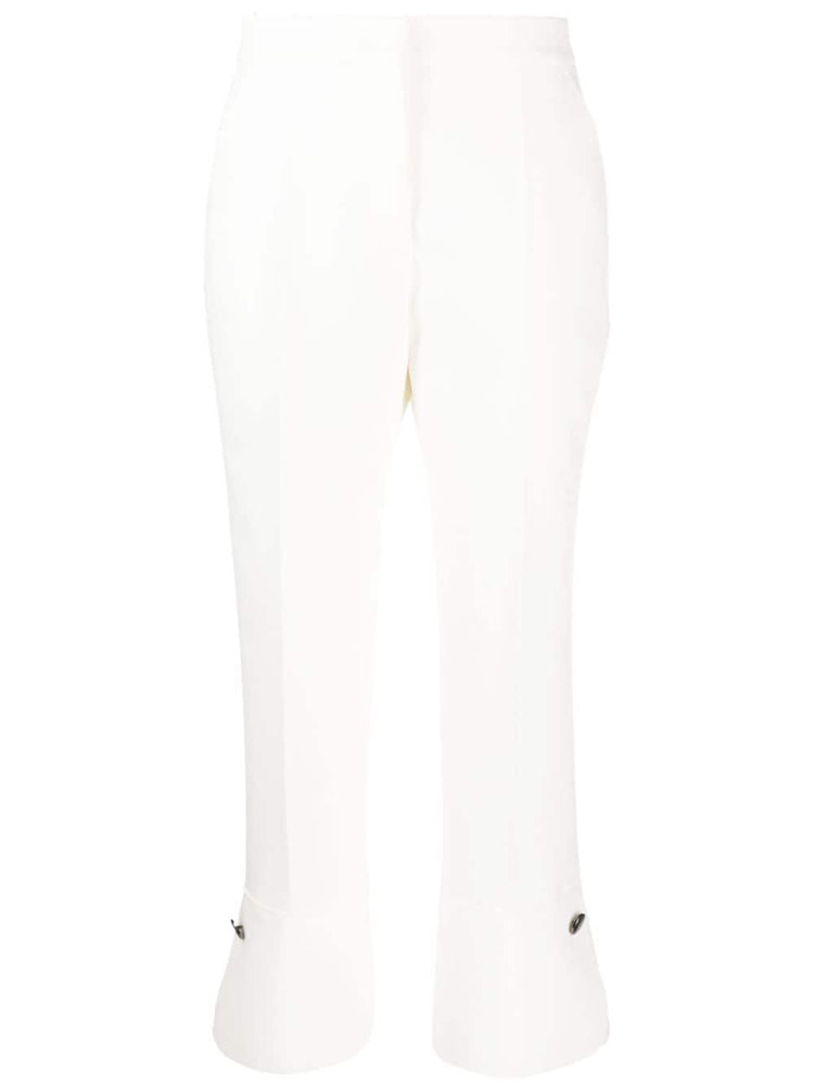 pressed-crease high-waisted trousers