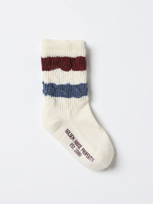 striped children's socks White-Blue-Red