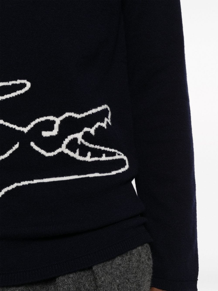 logo-patch wool jumper