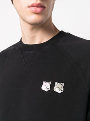 MAISON KITSUNÉ Fox Head logo-patch fleece sweatshirt