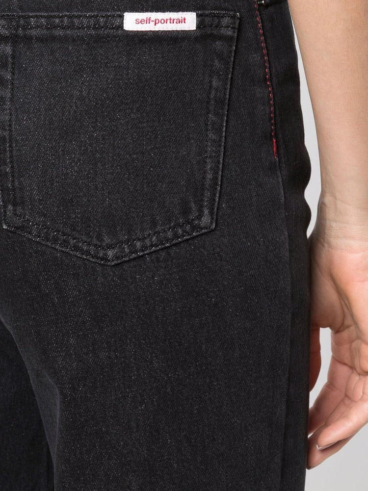SELF-PORTRAIT straight-leg cropped jeans
