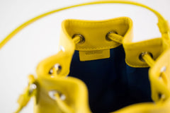 LA ROSE leather satchel bag  yellow