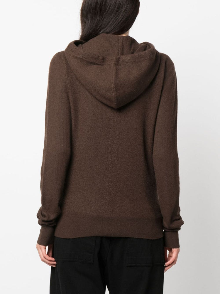 RICK OWENS zip-up cashmere hoodie