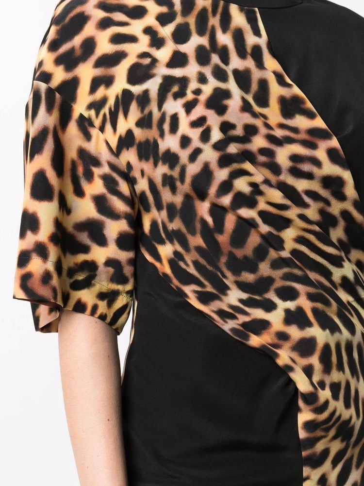 STELLA McCARTNEY cheetah print panel T-shirt