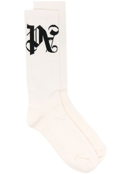 monogram-jacquard socks