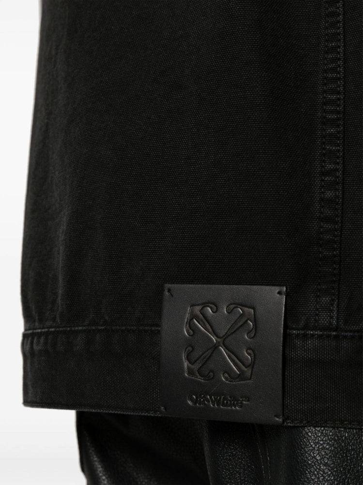 logo-embroidered denim jacket