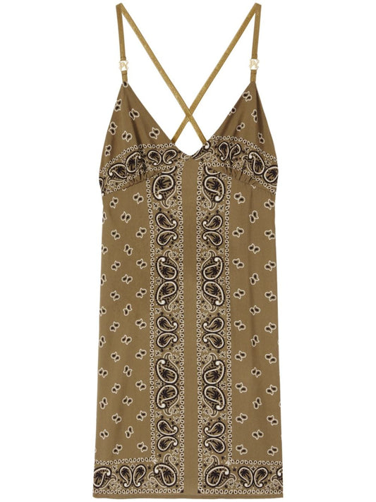 paisley-print slip dress