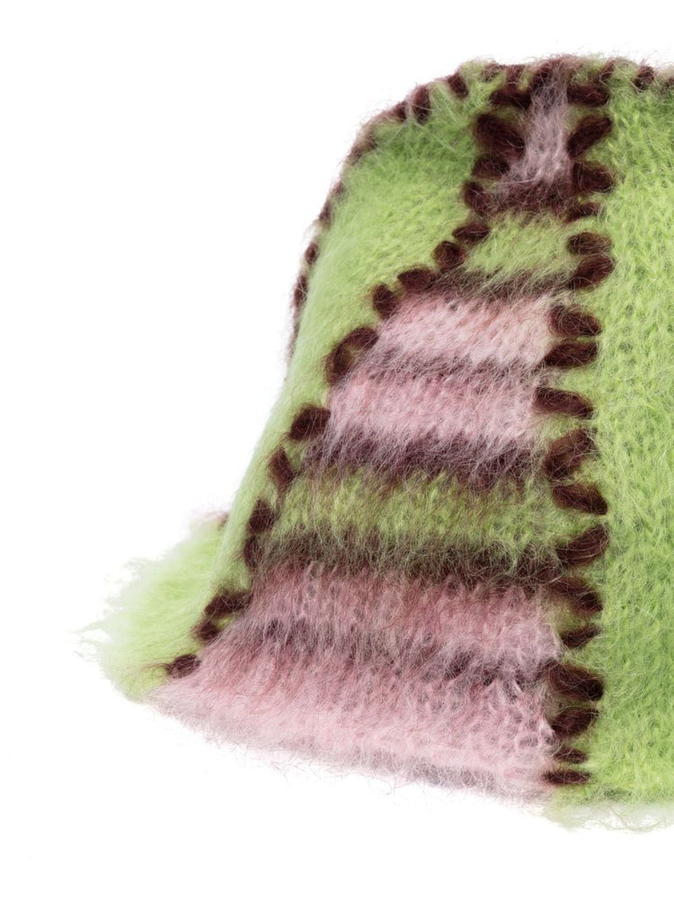 MARNI colour-block wool-mohair blend knit beanie