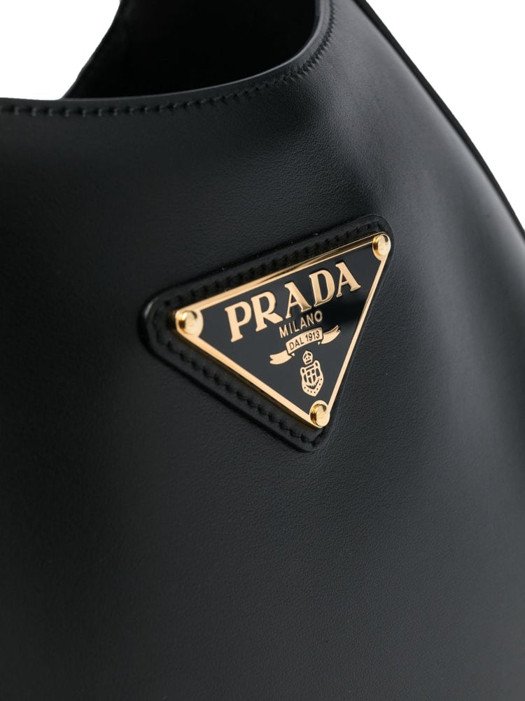 PRADA triangle-logo leather shoulder bag