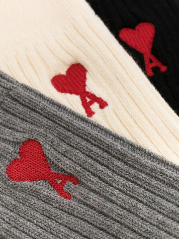 AMI PARIS logo-embroidered socks (set of three)