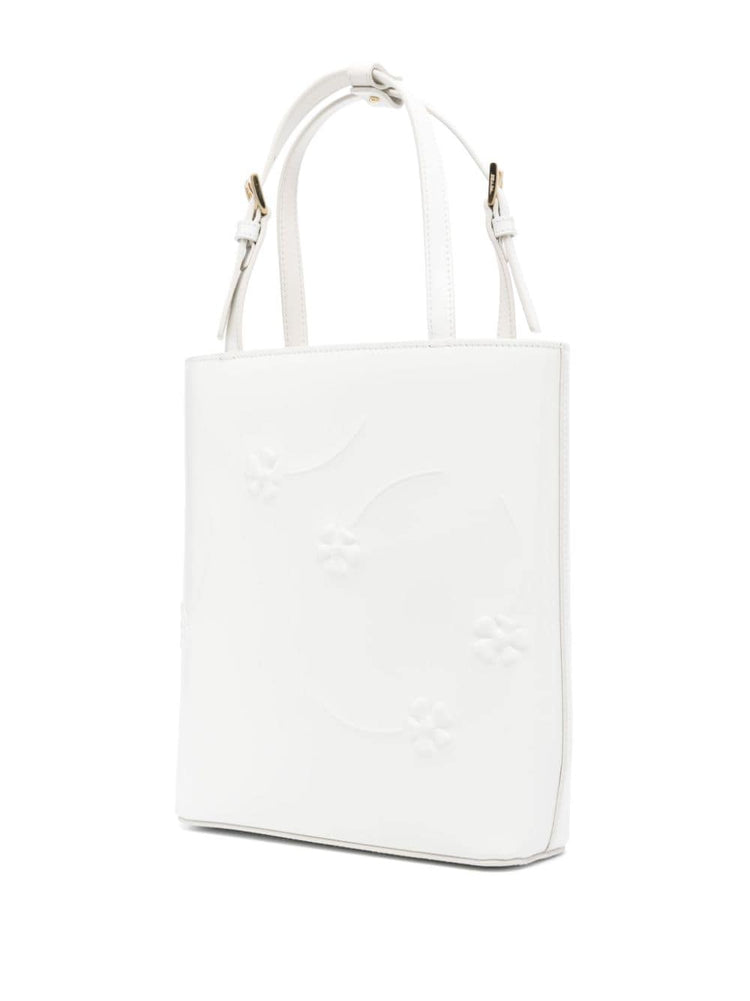 PRADA floral-embossed leather tote bag