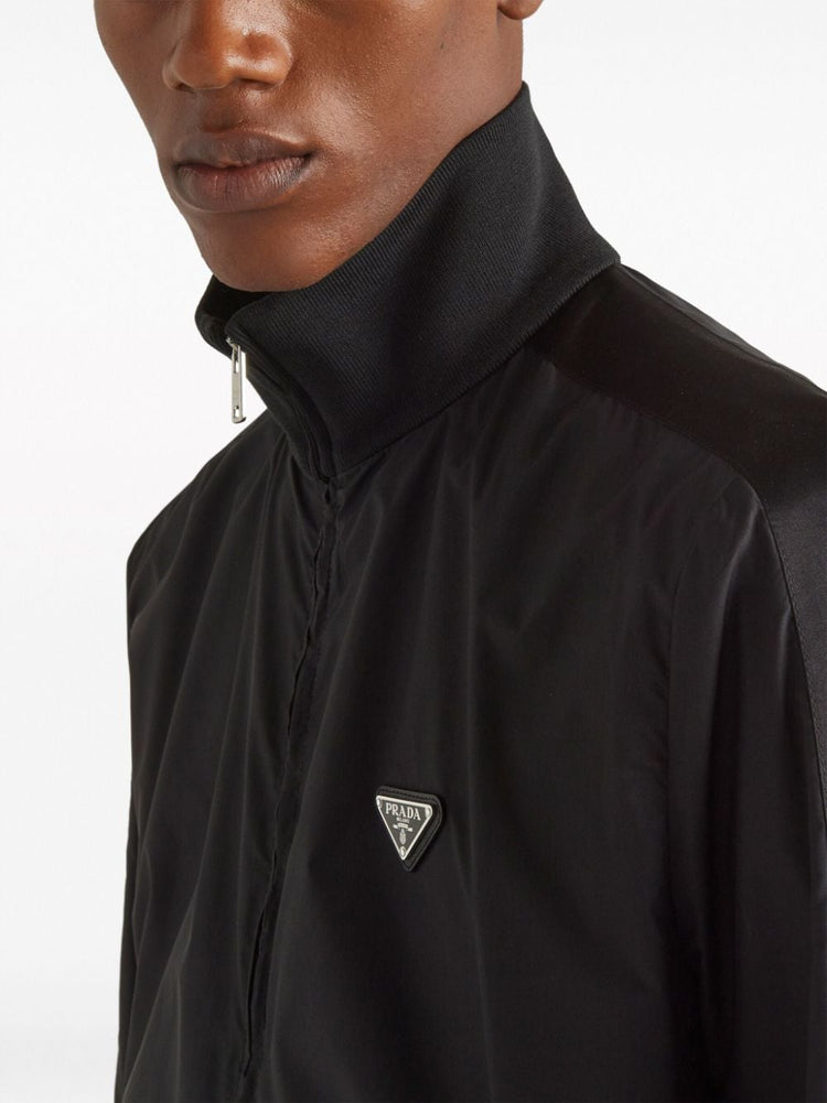 triangle-logo silk jacket
