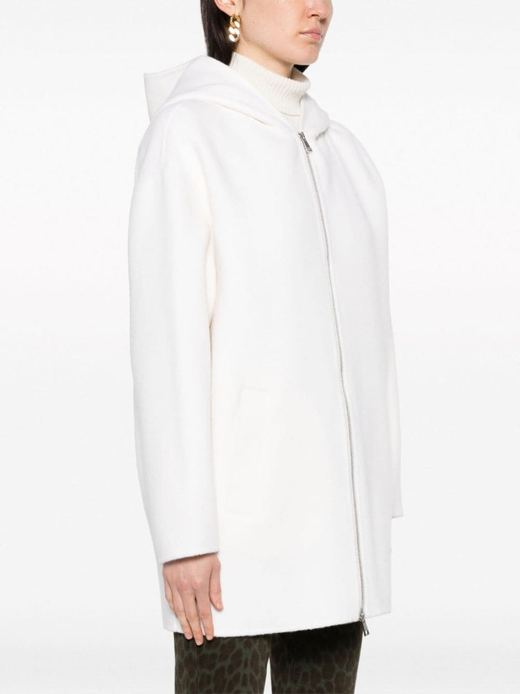 hooded wool cardi-coat