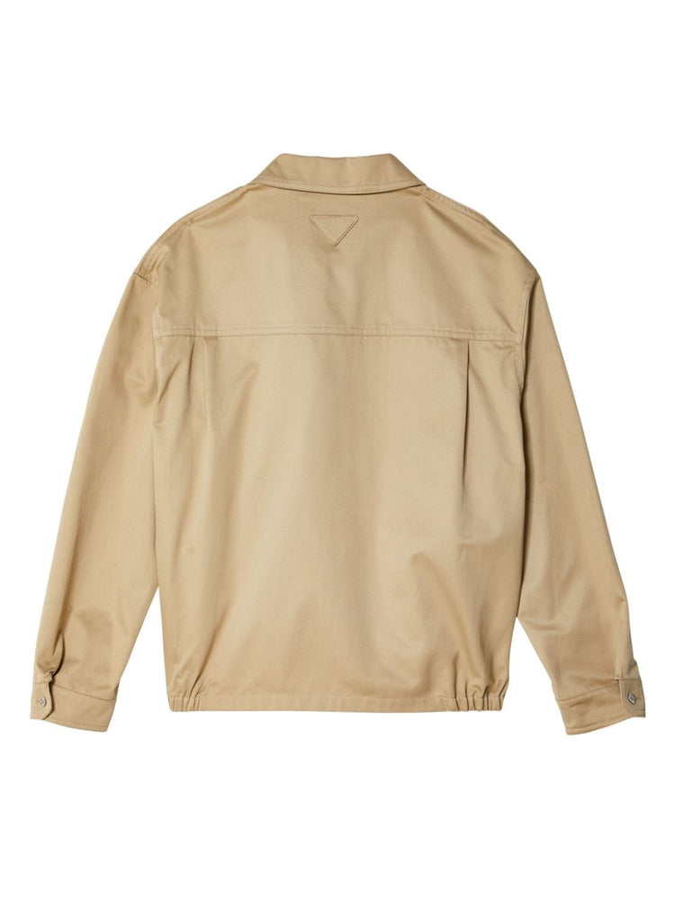 zip-up cotton shirt jacket