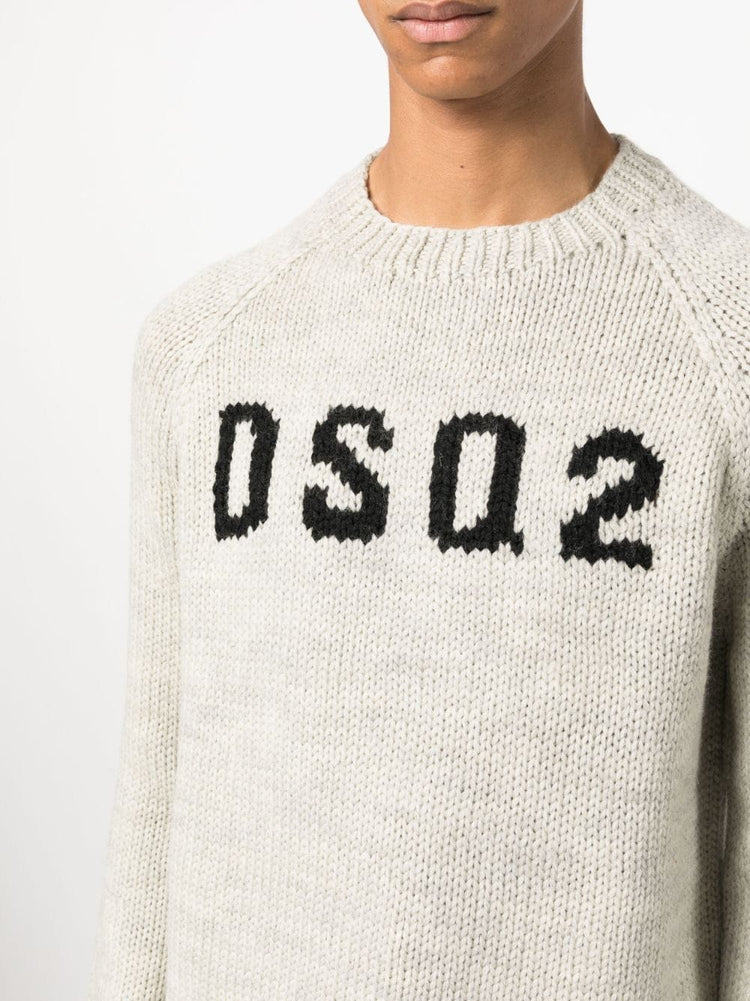 DSQUARED2 logo intarsia-knit wool jumper