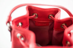 LA ROSE leather satchel bag wine red