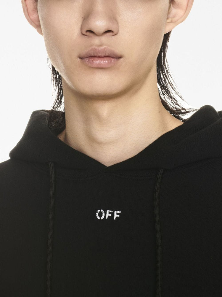 OFF-WHITE logo-print cotton hoodie