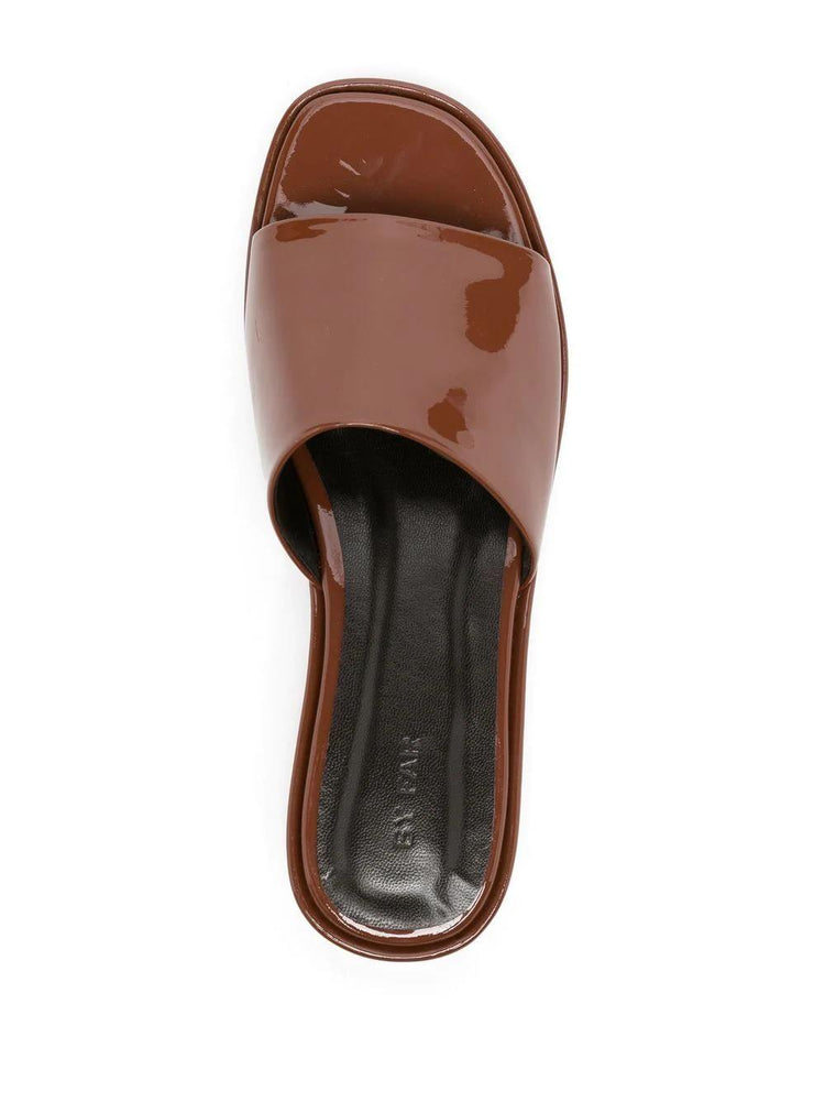 BY FAR Shana patent leather sandals