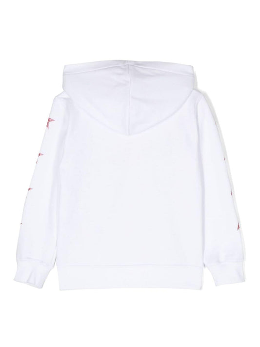 star-print zipped hoodie