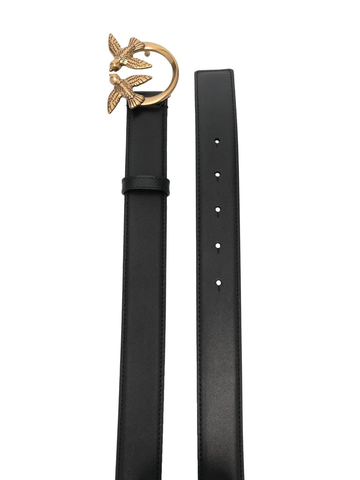 PINKO Love Berry logo-plaque leather belt