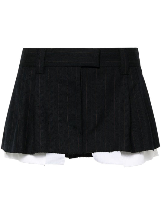 pleated pinstripe miniskirt