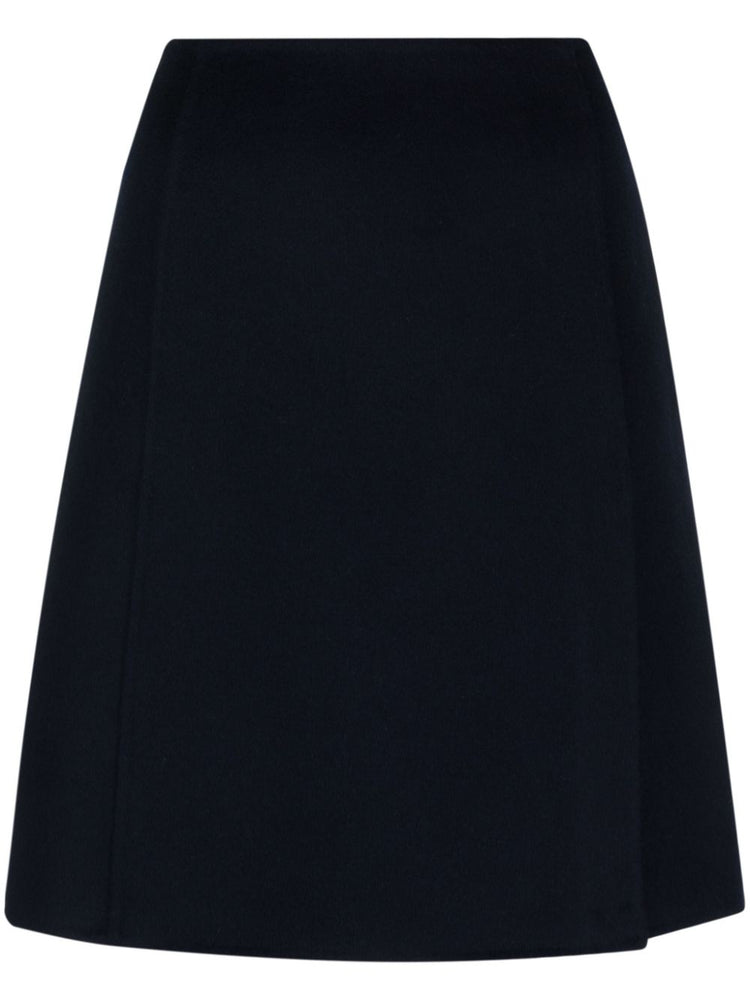 high-waist wool skirt