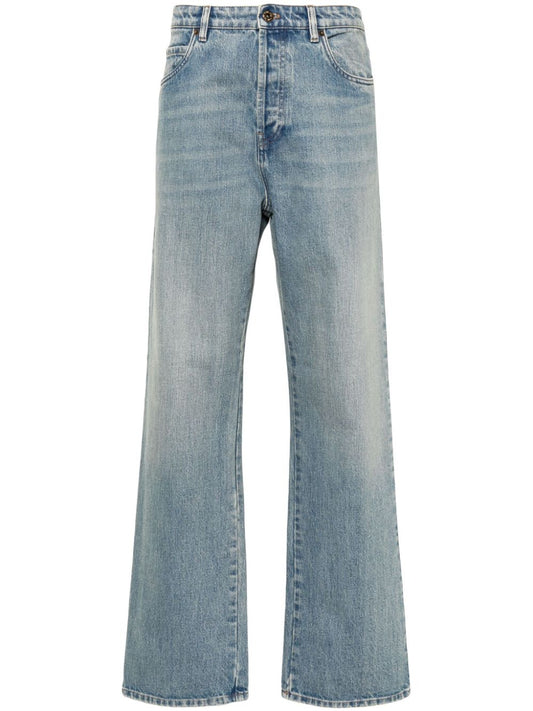 high-rise straight-leg jeans