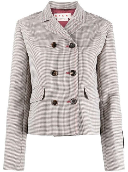 MARNI houndstooth-pattern double-breasted blazer