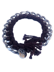 LA ROSE dark brown rope chain bracelet