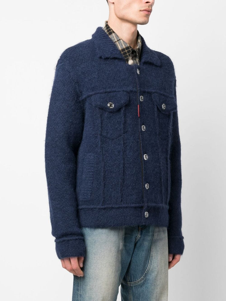 DSQUARED2 button-up wool-blend jacket