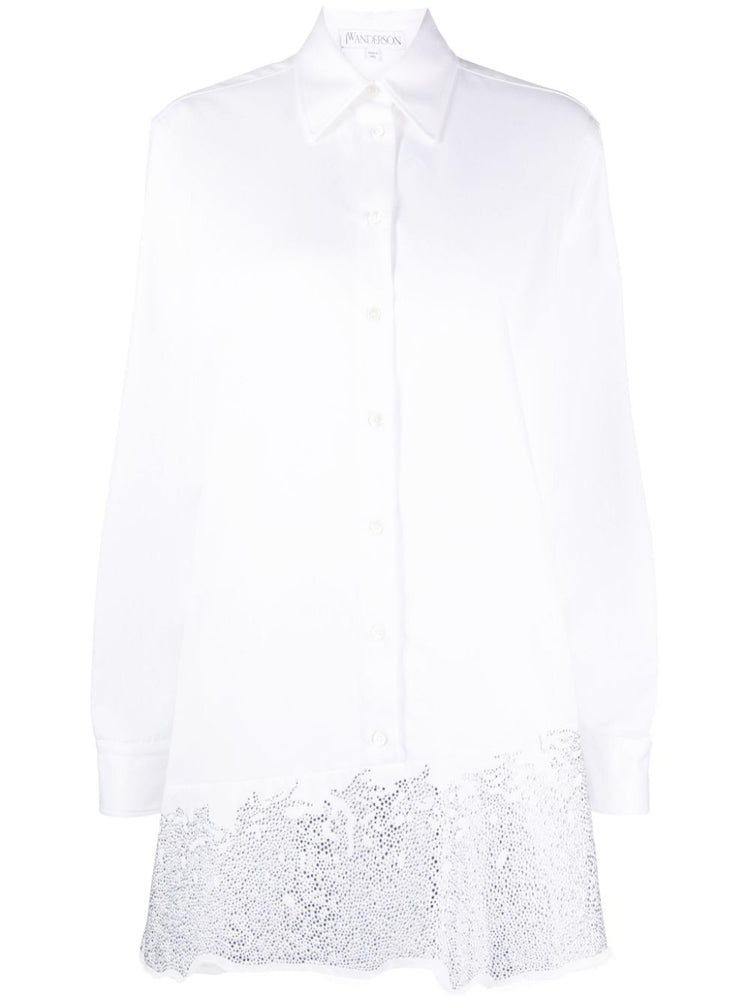 JWAnderson crystal-embellished cotton shirtdress