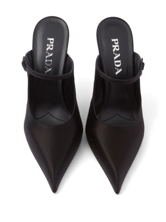 pointed satin mules