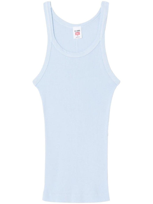 ribbed-knit cotton tank top