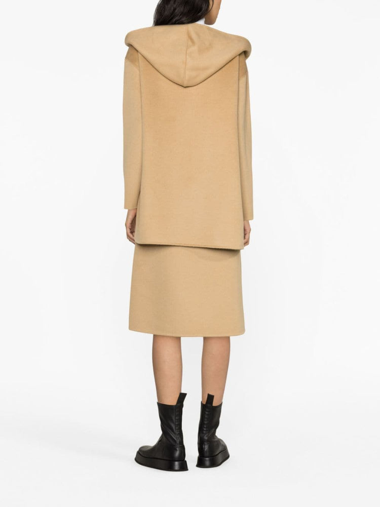 hooded wool cardi-coat