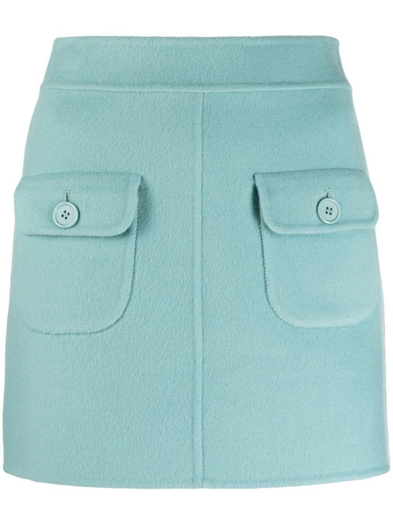 PAROSH two-pocket wool fitted skirt