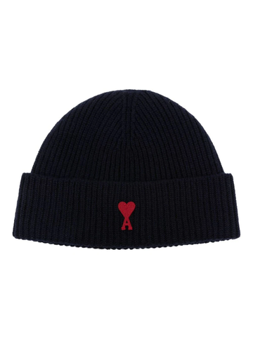 ribbed-knit embroidered beanie