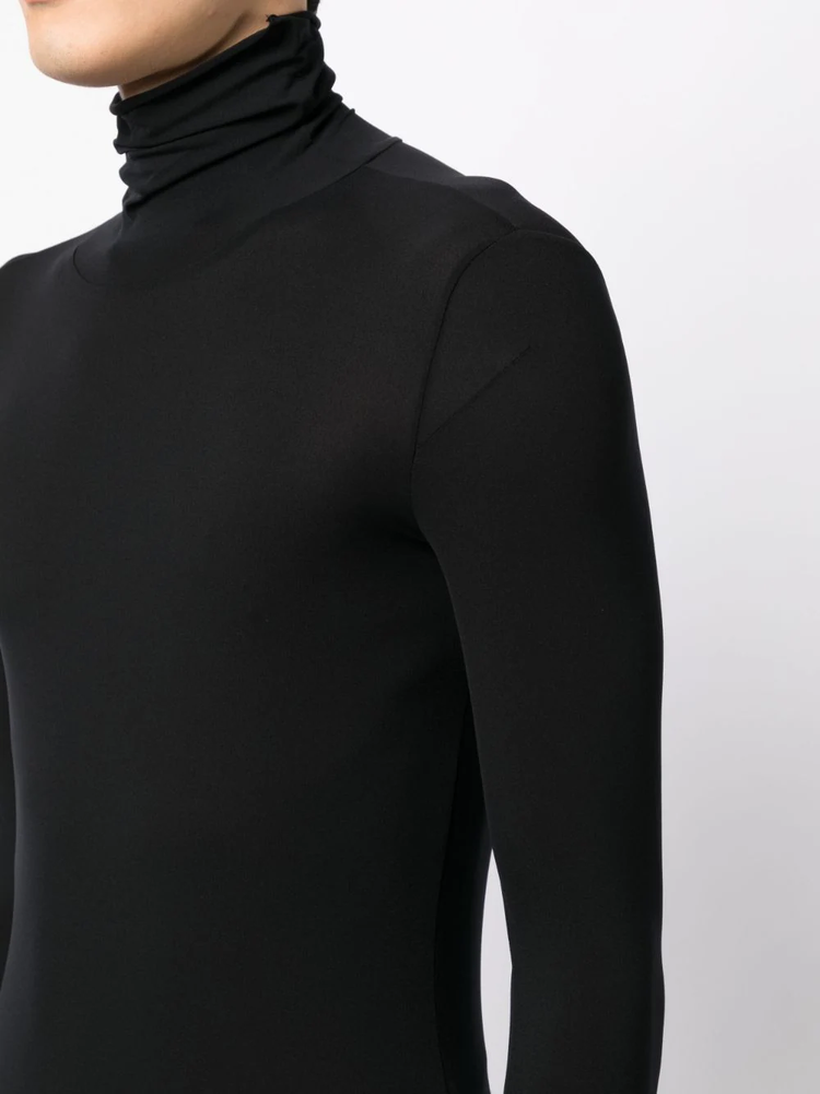 high-neck long-sleeve T-shirt