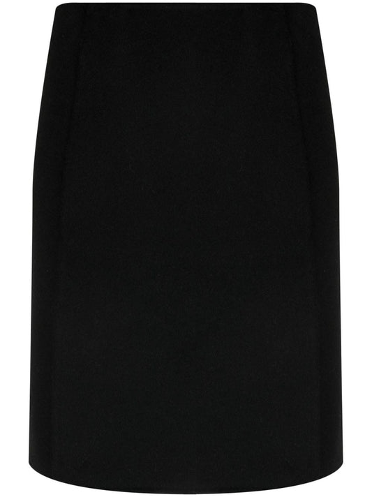 high-waist wool skirt