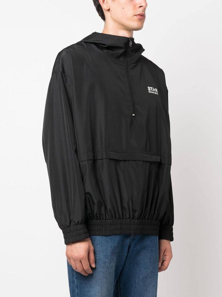 logo-print lightweight hooded jacket