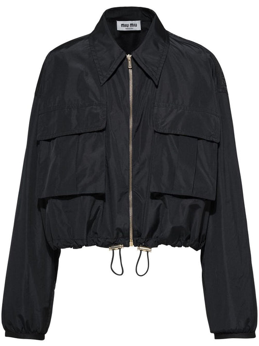 Technical-silk blouson jacket