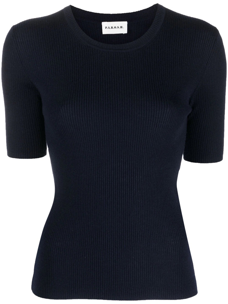 PAROSH short sleeved round-neck knit top