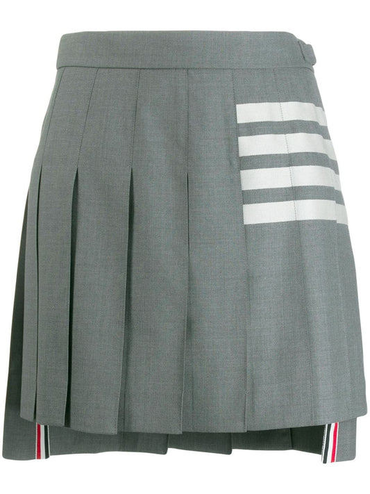 4-Bar pleated miniskirt