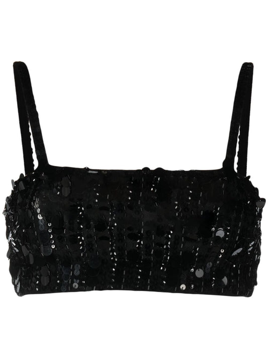 PAROSH sequin-embellished crop top