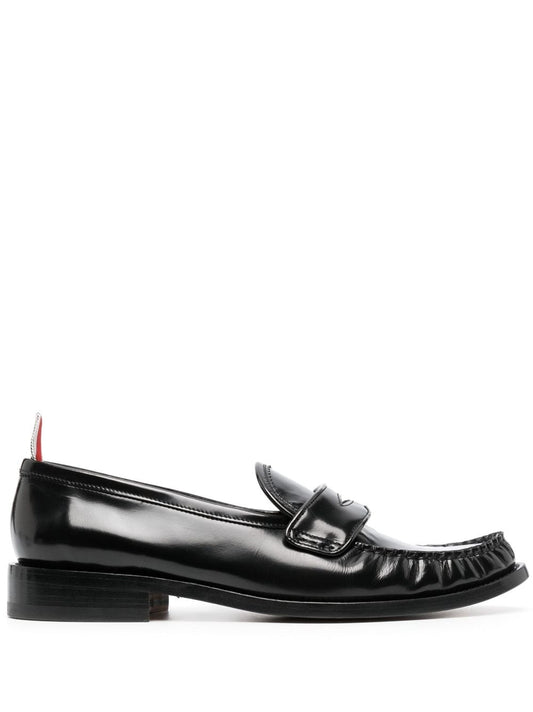 penny-slot leather loafers