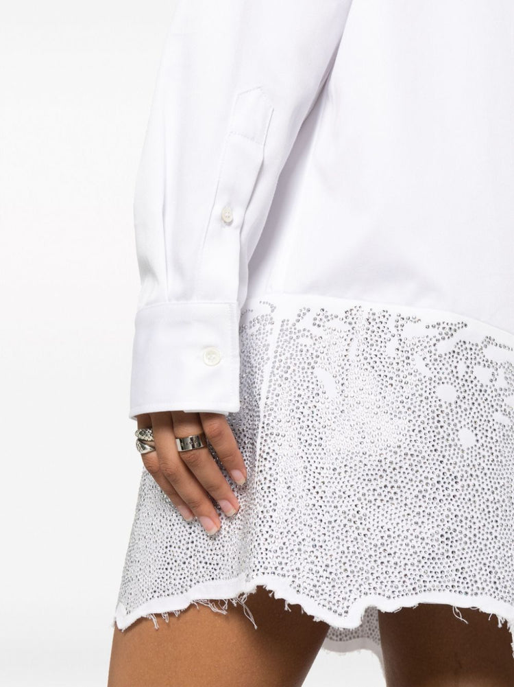JWAnderson crystal-embellished cotton shirtdress
