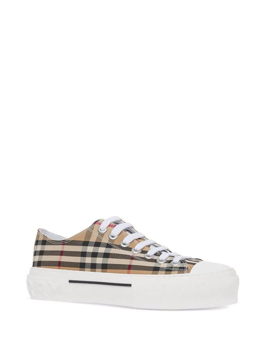 Vintage check cotton sneakers